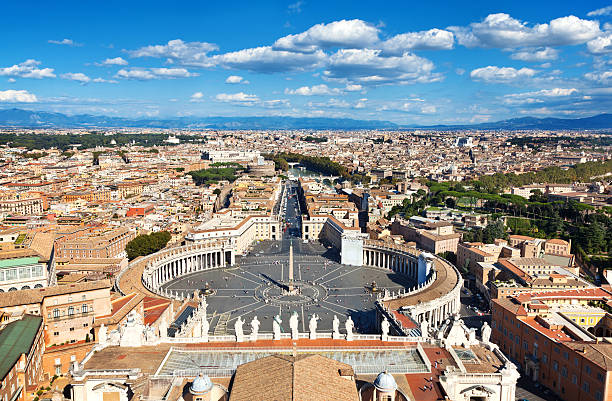 聖ピーターズスクエア、ローマ - ponte sant angelo ストックフォトと画像