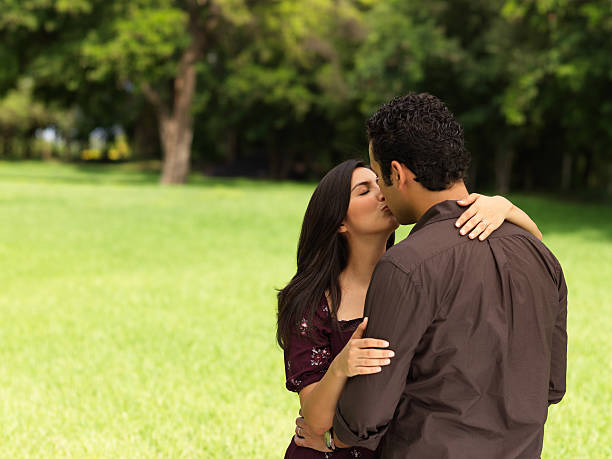 Young couple kissing