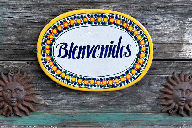 Bienvenidos Welcome Sign on Aged wood