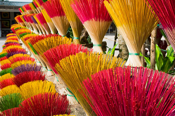 istock Inscense for sale, roadside stall, Vietnam, closeup 183034698