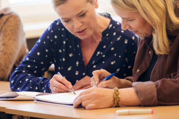 Female adult students during education training class