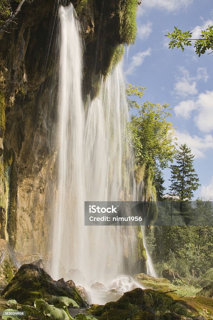 Waterfall in Plitvice National Park Beauty In Nature Stock Photo