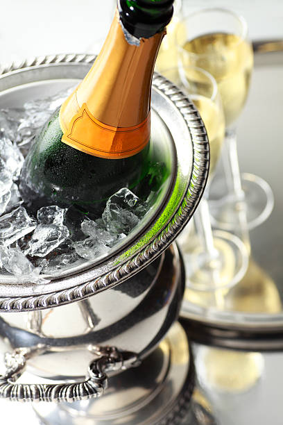 istock Champagne bottle in an ice bucket 183034979