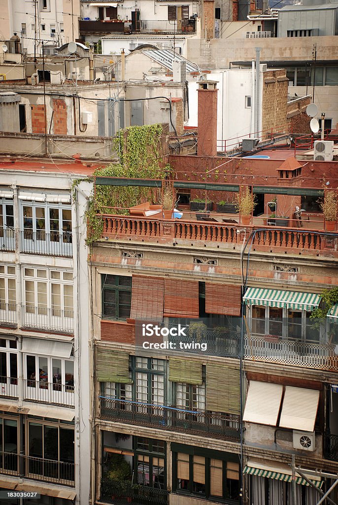 Traditional style housing Urban residental housing in traditional style Aerial View Stock Photo