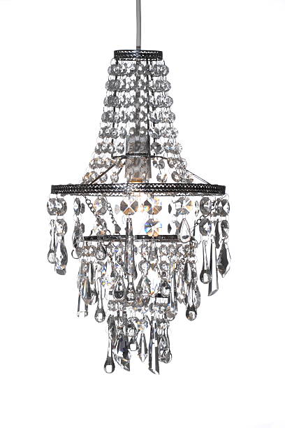 lampadario di cristallo - chandelier foto e immagini stock