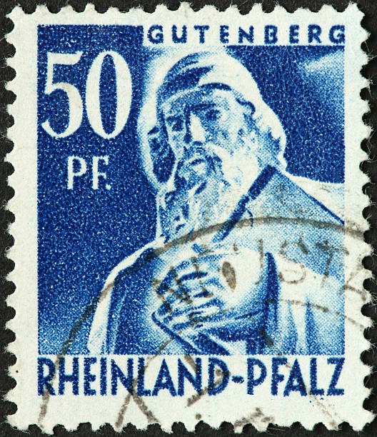 istock Gutenberg on an old German stamp 183035362