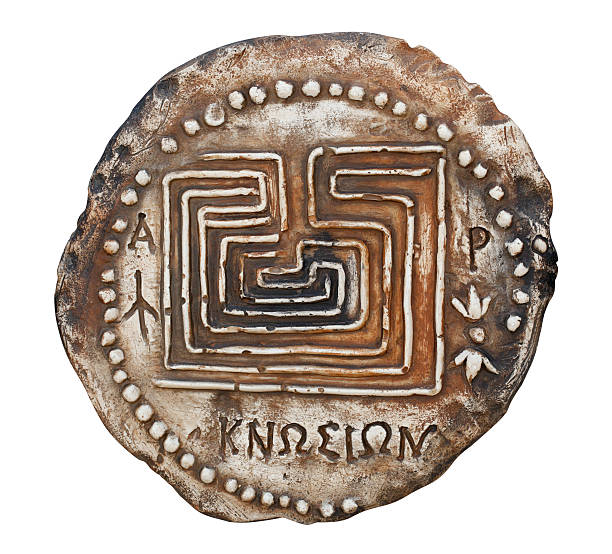 Replica of the most ancient Cretan coin  knossos photos stock pictures, royalty-free photos & images