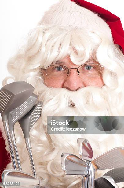 Golfing Santa Sports Series Stock Photo - Download Image Now - Golf, Santa Claus, Athlete