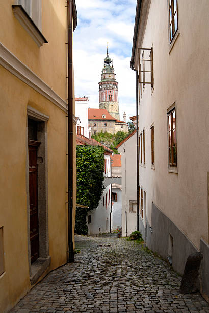 istock Cesky Krumlov, look at the castle tower 183035727