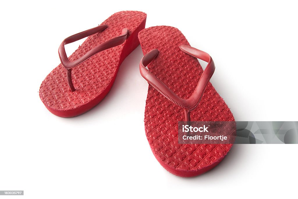 Scarpe: Rosso infradito - Foto stock royalty-free di Ciabatta infradito