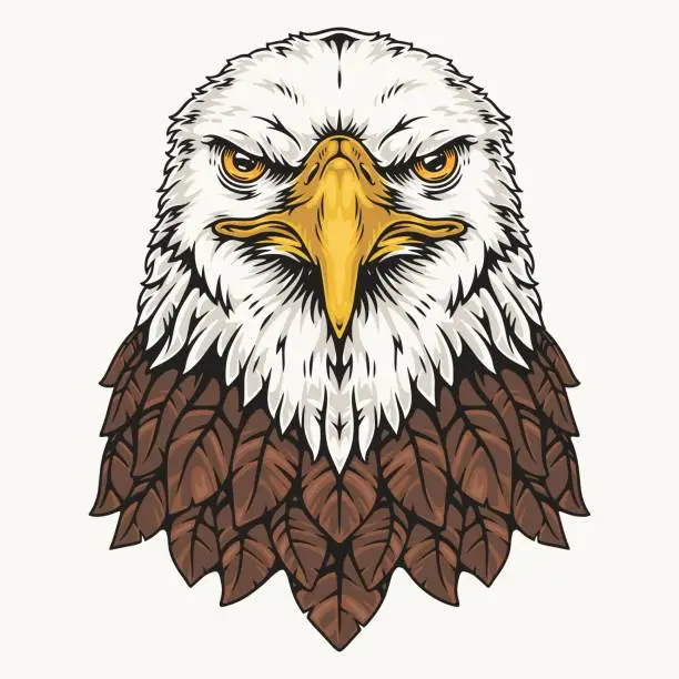Vector illustration of American eagle vintage sticker colorful
