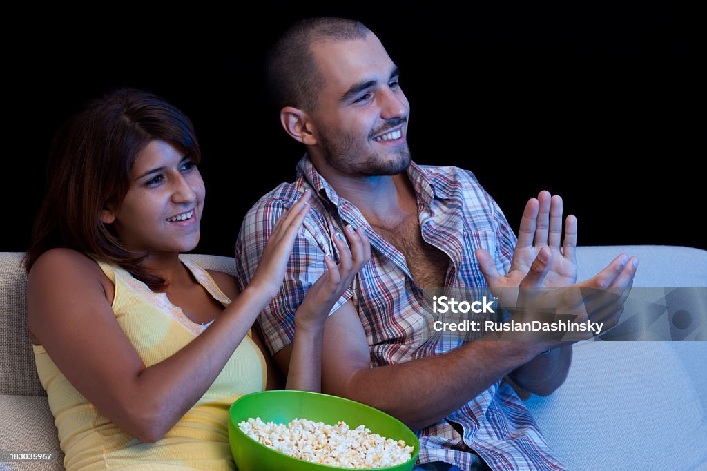 Audiencia ovacionar de agua de una buena película. - Foto de stock de Acogedor libre de derechos