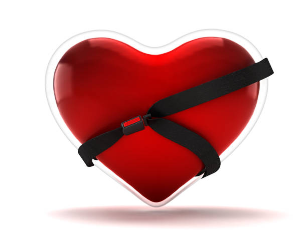 3d Heart with auto seat belt protect heart concept