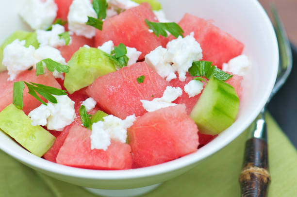 istock Refreshing Summer Salad with Watermelon and Cucumbers 183036246