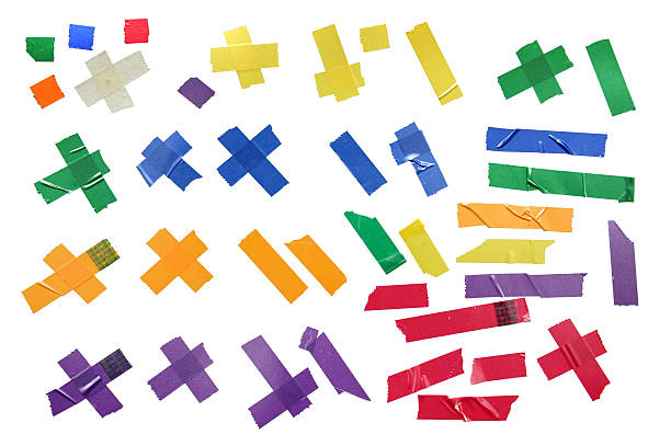 adhesive masking tape-duct tape paper-translucent office supply - onderdeel van fotos stockfoto's en -beelden