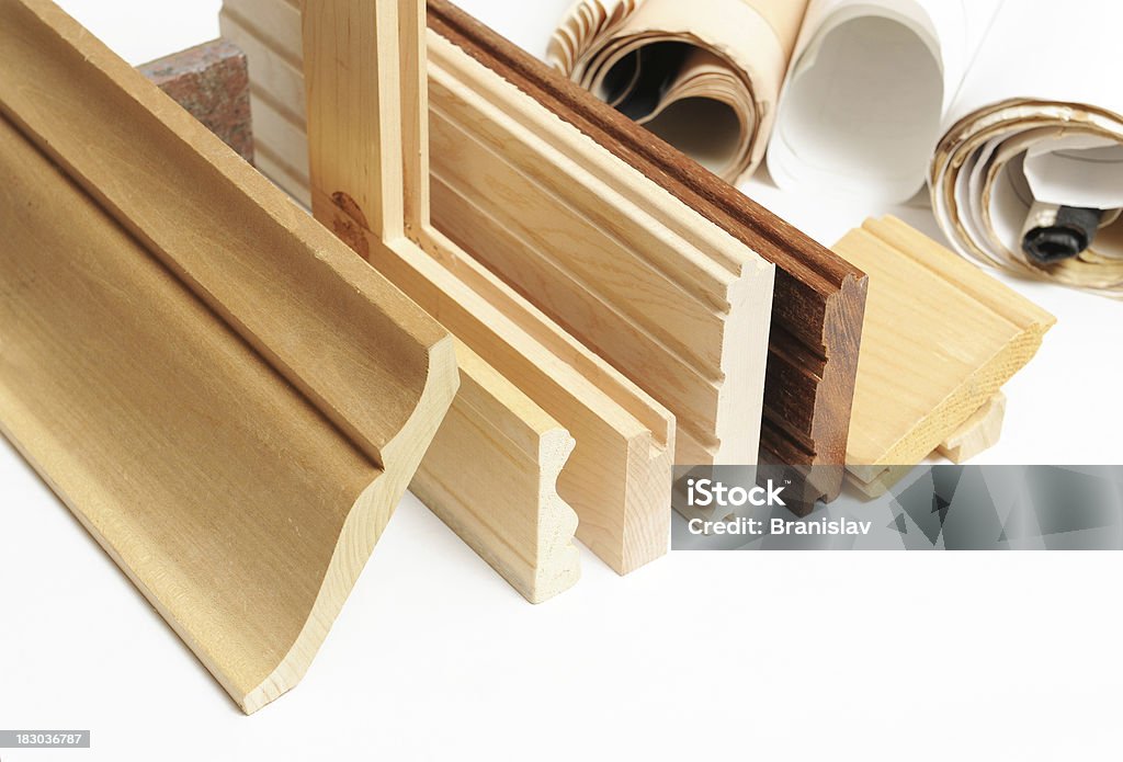 Stampaggi in legno - Foto stock royalty-free di Modanatura