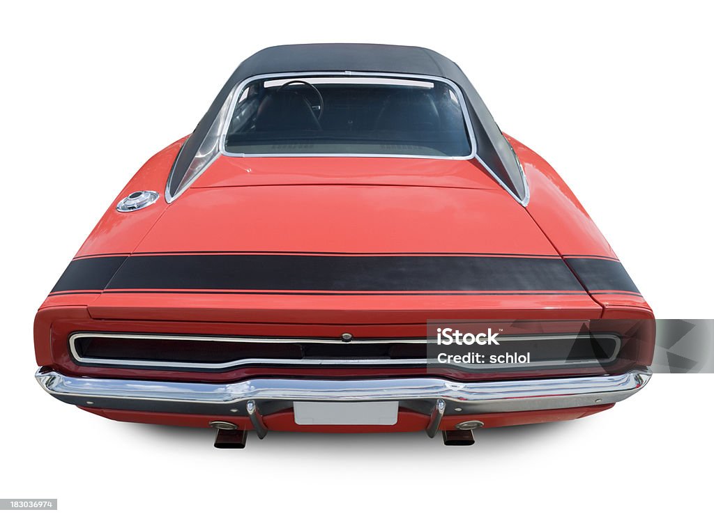 Dodge Charger Muscle Car from 1970 An all original 1970 Dodge Charger. Clipping Path on Vehicle. Rear View Stock Photo