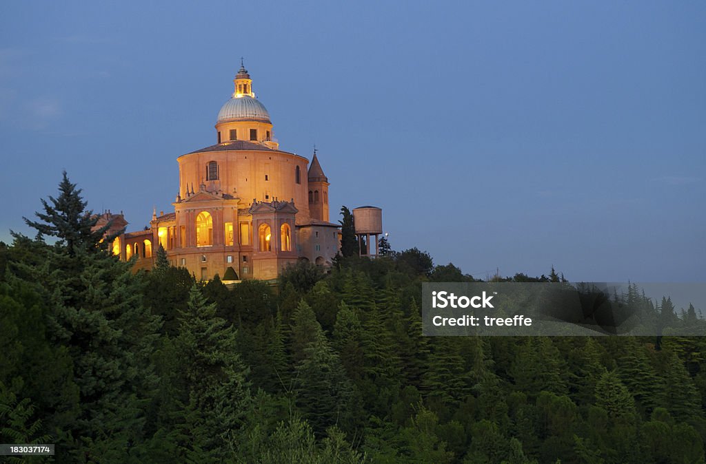 San Luca at dusk Twilight view of the famous Sanctuary in BolognaOther Images of the same Church Architectural Dome Stock Photo