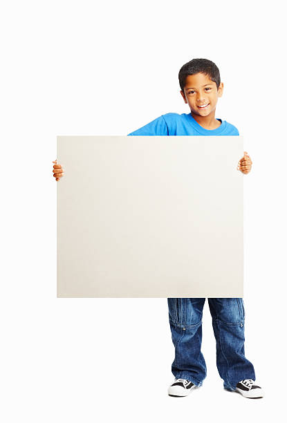 istock Full length of a kid with blank board - copyspace 183037198