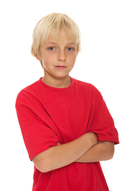 istock Boy in a red t shirt 183037252