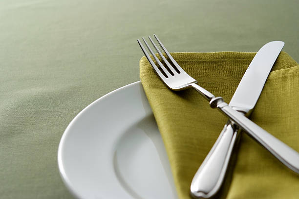 istock Close-up shot of green table setting with copy space 183037533
