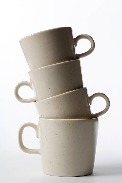 istock Isolated shot of stacked coffee cups on white background 183039169