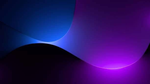 istock 3d render, abstract background illuminated with violet blue neon light. Glowing wavy lines, curvy shapes. Futuristic minimal wallpaper 1830394648