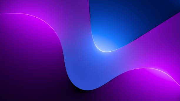 istock 3d render, abstract background illuminated with pink blue neon light. Glowing wavy lines, curvy shapes. Futuristic minimal wallpaper 1830396301