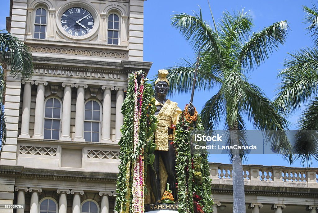 Король Kamehameha Статуя в Гонолулу - Стоковые фото Гавайские острова роялти-фри