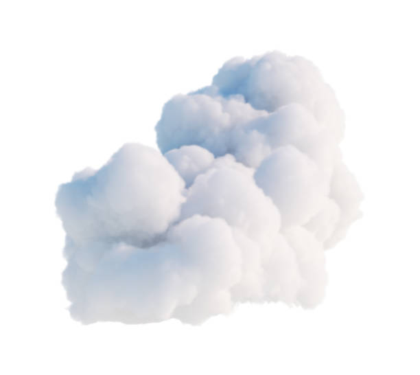 istock 3d rendering. Cloud clip art isolated on white background. Fluffy cumulus. Fantasy sky 1830398012