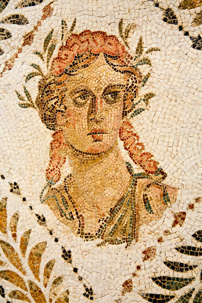 istock Tunisia: Roman Mosaic Tile Design at El Djem 183040068