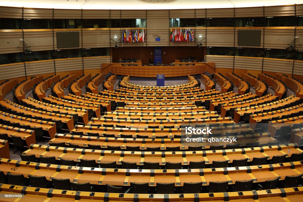 European Parliament Interior of European Parliament. European Parliament Stock Photo