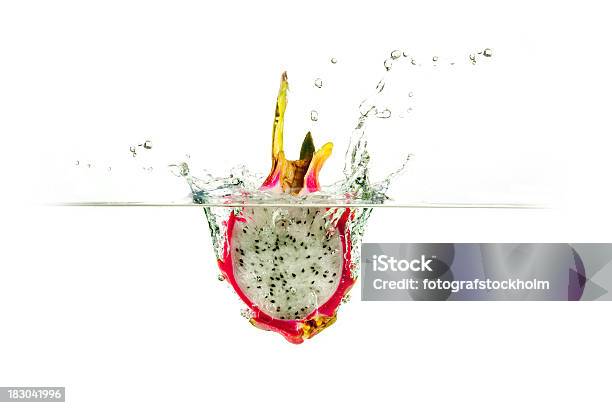 Fresh Dragon Fruit Water Splash Stock Photo - Download Image Now - Copy Space, Cut Out, Drop