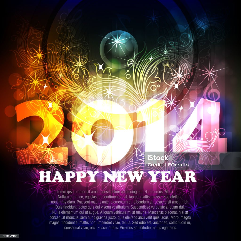 Schönes neues Jahr 2014 Feier Hintergrund - Lizenzfrei 2014 Vektorgrafik