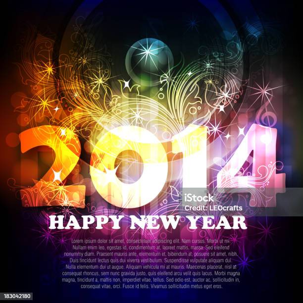2014 Красивые Новогодние Фон — стоковая векторная графика и другие изображения на тему 2014 - 2014, Абстрактный, Аудиооборудование