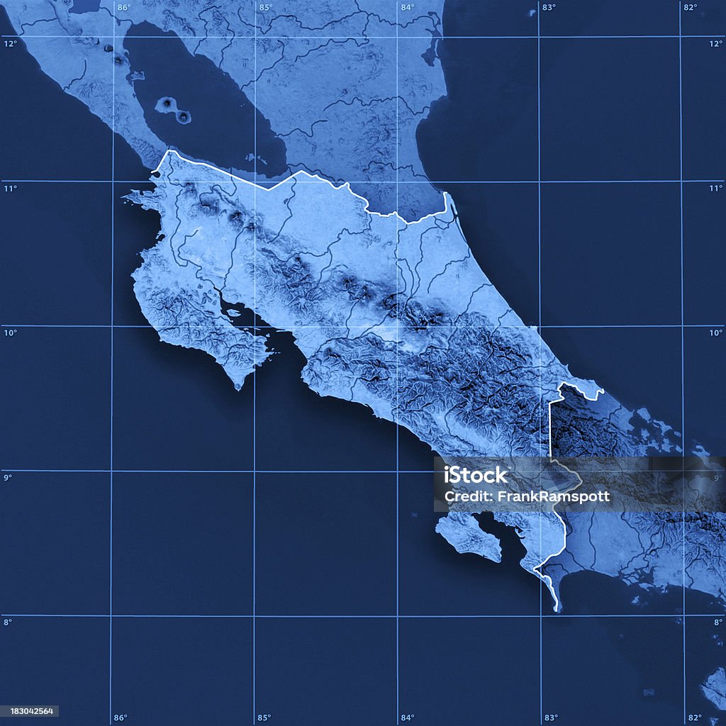 Topographic Mapa de Costa Rica - Foto de stock de Costa Rica libre de derechos