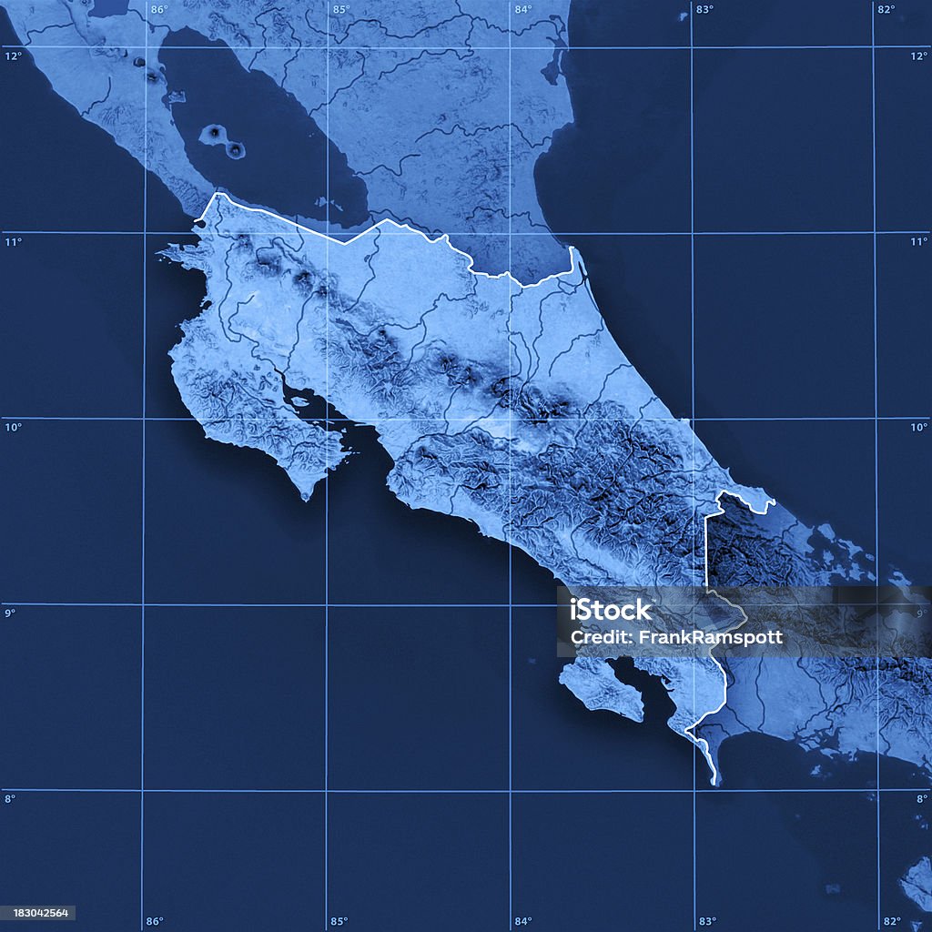 Costa Rica Topographic mapa - Foto de stock de Costa Rica royalty-free