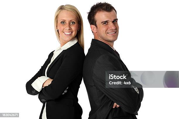 Business Executives Smiling Stock Photo - Download Image Now - Back To Back, Suit, Arms Crossed