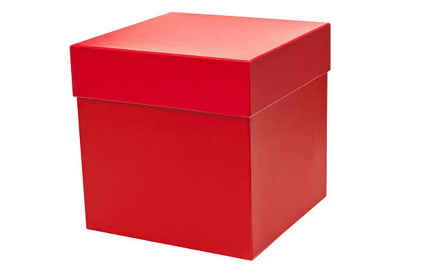 3D illustration of a red gift box over a white background