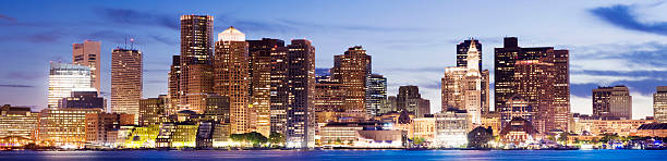 istock Downtown Boston City Skyline at Night USA 183042755