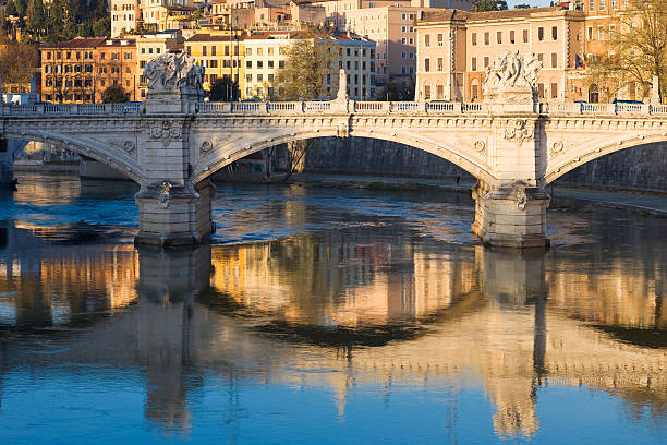 The Tiber River and the Ponte Vittorio Emanuele II in Rome