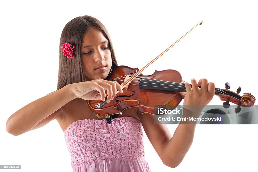 Hermosa Chica tocando violín - Foto de stock de Estudiante libre de derechos