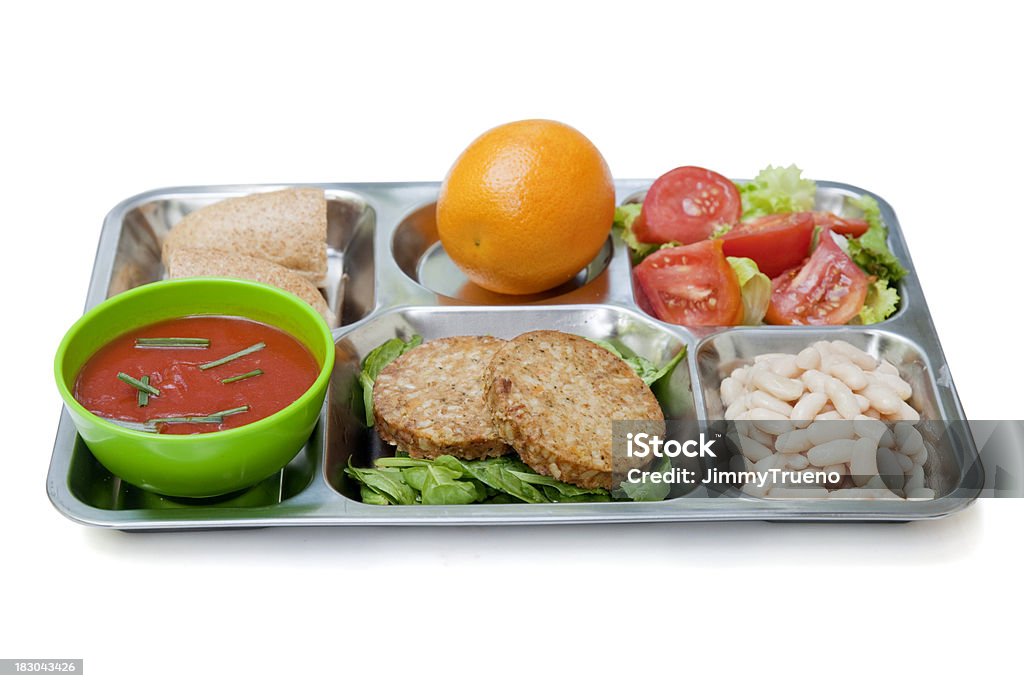 menu Vegetariano - Royalty-free Bandeja - Utensílio doméstico Foto de stock