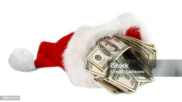 Foto de Santas Hat e mais fotos de stock de Moeda Corrente - Moeda Corrente, Natal, Papai Noel