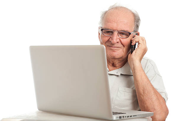 istock Active senior man in busy business work at his 80-s. 183044420