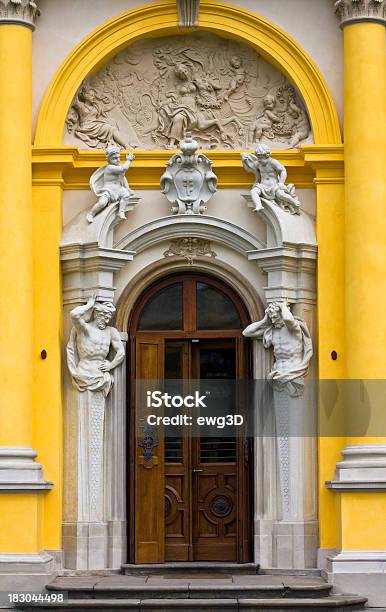 Baroque Entrance Door Wilanow Palace Warsaw Stock Photo - Download Image Now - Architectural Column, Architectural Feature, Architecture