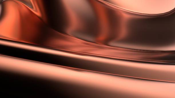 istock Copper metal plate Elegant and Modern 3D Rendering abstract background expressing contemporary bezier curve artistry 1830445342
