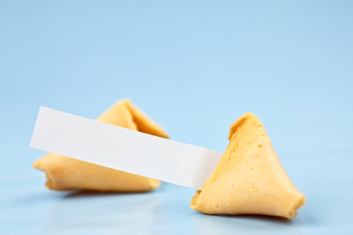 Fortune cookies with blank paper for your message.