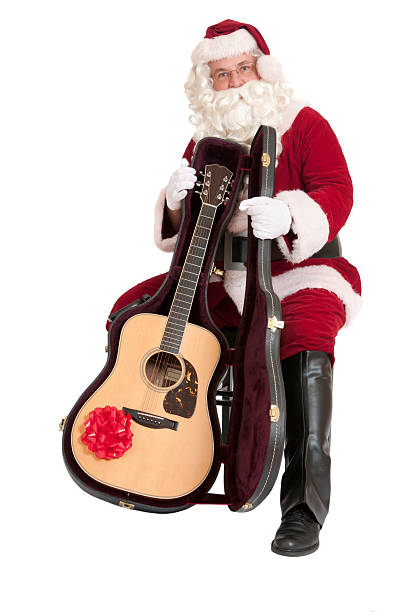 istock Santa Claus With a Guitar Gift - Music Series 183045242