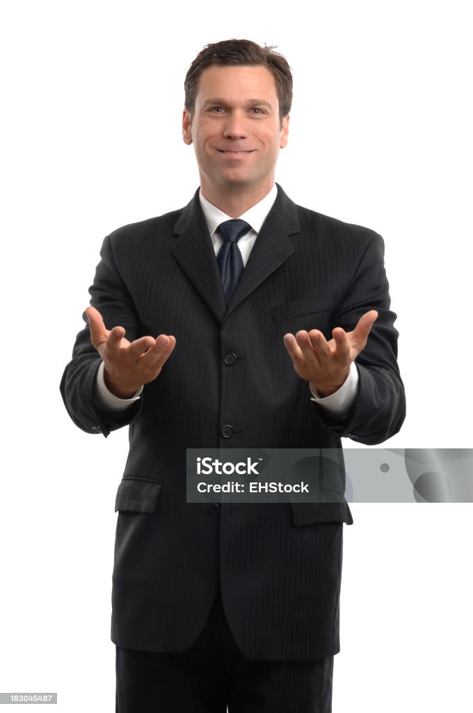 Feliz Empresário segurando as mãos em branco - Royalty-free 35-39 Anos Foto de stock